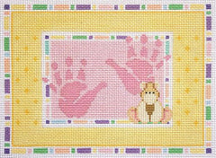 Needle Deeva Girl Handprints Needlepoint Canvas