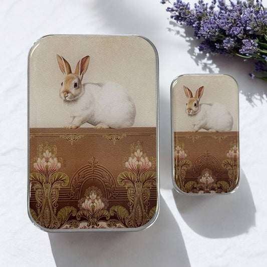 Firefly Notes Sweet White Bunny Notions Tin Needle Case