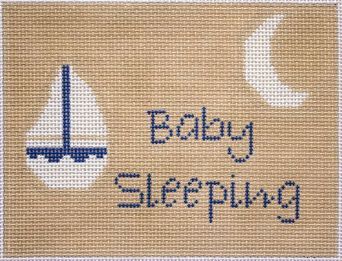 J. Child Designs Sail Boat Baby Sleeping Sign Needlepoint Canvas