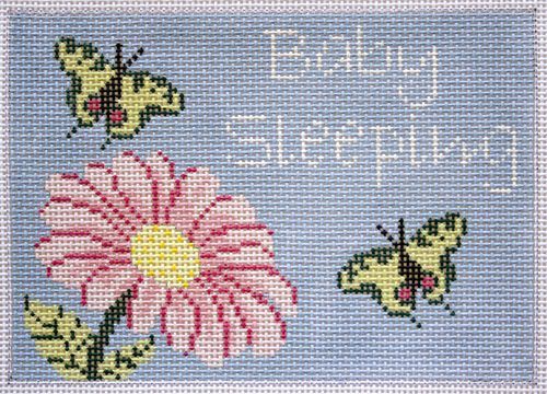 J. Child Designs Butterflies Baby Sleeping Sign Needlepoint Canvas