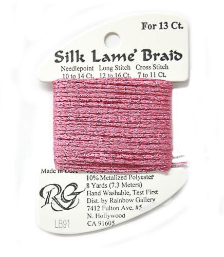 Rainbow Gallery Silk Lame Braid 13 - 091 Dark Raspberry