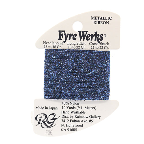 Rainbow Gallery Fyre Werks Metallic Ribbon - 36 New Royal Blue