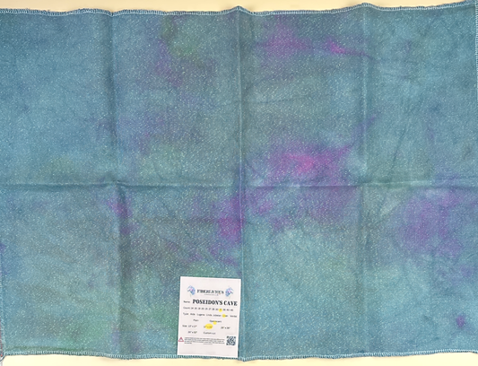 32 ct Hand Dyed Opal Linen Cross Stitch Fabric by Fiberlicious - Poseidon's Cave