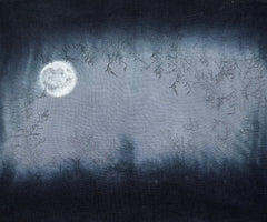 32 ct Hand Painted Linen Cross Stitch Fabric by Fiberlicious - Haunted Night