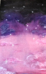 32 ct Hand Painted Linen Cross Stitch Fabric by Fiberlicious - Stargazer