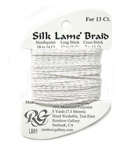 Rainbow Gallery Silk Lame Braid 13 - 081 Platinum