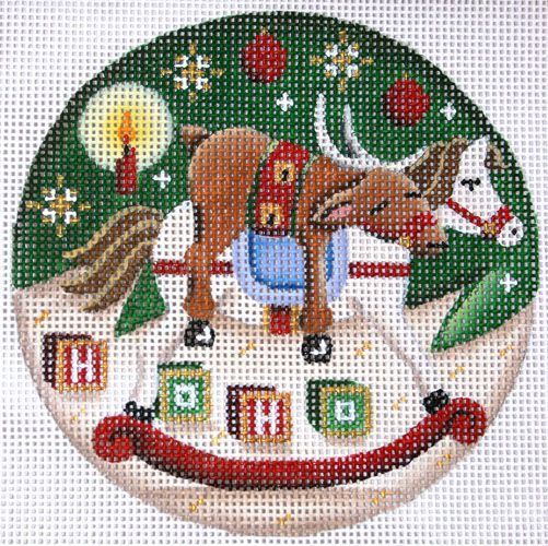 Rebecca Wood Designs Tired Reindeer Needlepoint Canvas
