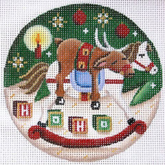 Rebecca Wood Designs Tired Reindeer Needlepoint Canvas