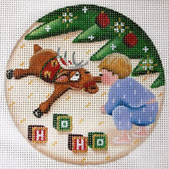 Rebecca Wood Designs Tired Reindeer - Tree Needlepoint Canvas