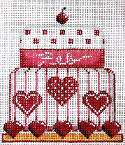 Rebecca Wood Designs Valentines Cake Needlepoint Canvas