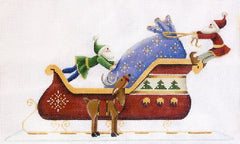 Rebecca Wood Designs Loading the Sleigh Needlepoint Canvas