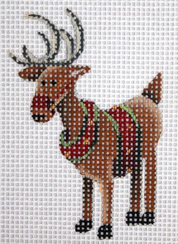 Rebecca Wood Designs Look Back Reindeer Needlepoint Canvas