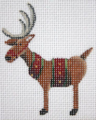Rebecca Wood Designs Left Facing Reindeer Needlepoint Canvas