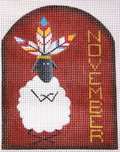 Rebecca Wood Designs November Sheep Needlepoint Canvas