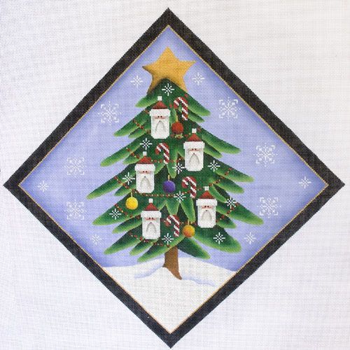Rebecca Wood Designs Santa Tree Needlepoint Canvas