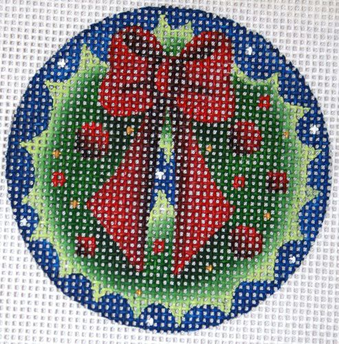 Rebecca Wood Designs Berry Wreath Needlepoint Canvas