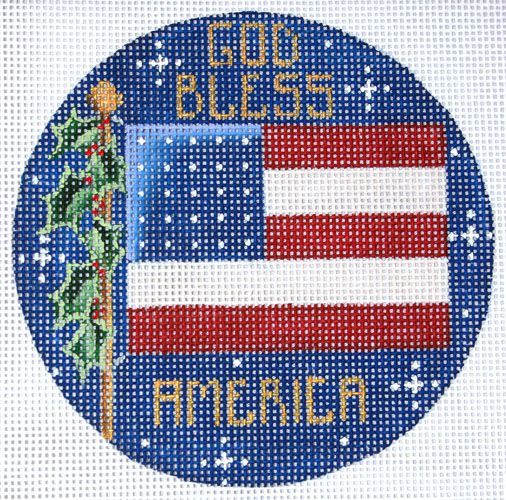 Rebecca Wood Designs Flag Ornament Needlepoint Canvas
