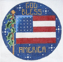 Rebecca Wood Designs Flag Ornament Needlepoint Canvas