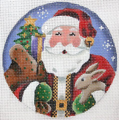 Rebecca Wood Designs Forest Santa Needlepoint Canvas