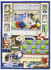 Rebecca Wood Designs Beach House, Girl Needlepoint Canvas