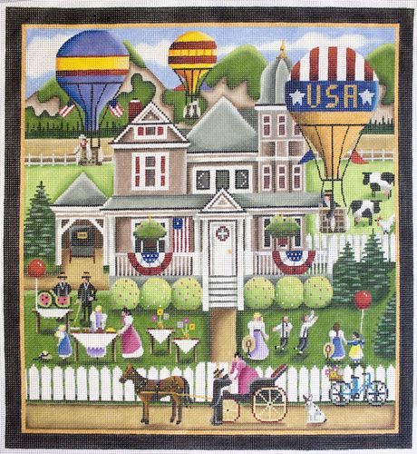 Rebecca Wood Designs Hot Air Balloons Needlepoint Canvas