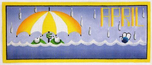 Rebecca Wood Designs April Frogs Needlepoint Canvas