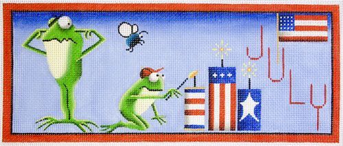 Rebecca Wood Designs July Frogs Needlepoint Canvas