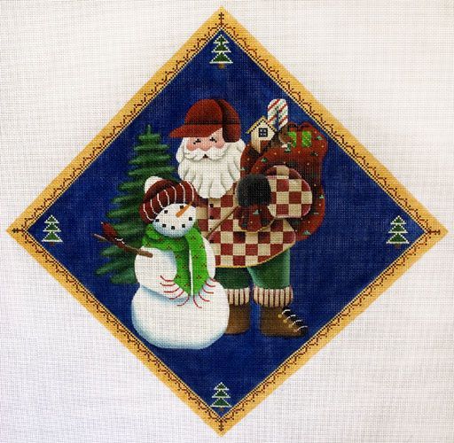 Rebecca Wood Designs Santa's Snowman Needlepoint Canvas
