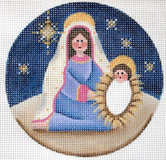 Rebecca Wood Designs Mary and Joseph RW Needlepoint Canvas
