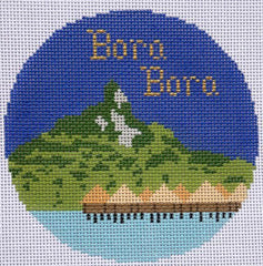 Silver Needle Travel Round Bora Bora Ornament Needlepoint Canvas