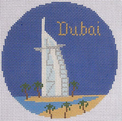 Silver Needle Travel Round Dubai Ornament Needlepoint Canvas