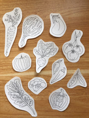 M Creative J Vegetables Peel Stick & Stitch Embroidery Patterns