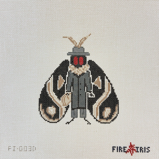 Fire and Iris Mothman Needlepoint Canvas