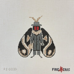 Fire and Iris Mothman Needlepoint Canvas