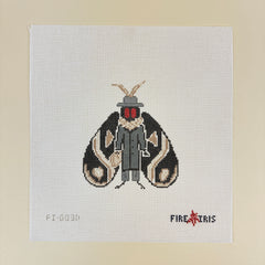 Fire and Iris Mothman Needlepoint Canvas