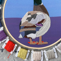Kate Wyatt Fine Art Mallard Duck Embroidery and Beadwork Kit