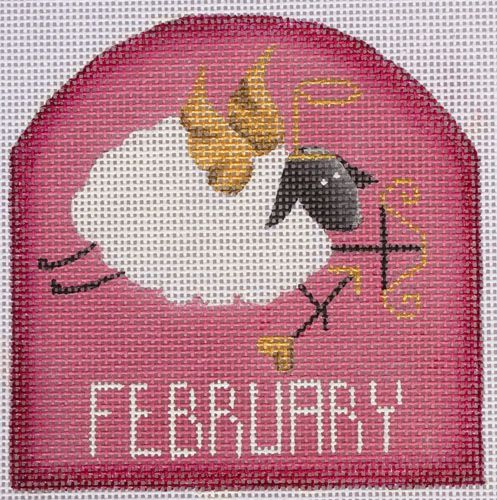 Rebecca Wood Designs February Sheep Needlepoint Canvas