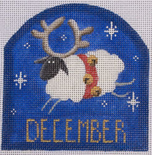 Rebecca Wood Designs December Sheep Needlepoint Canvas
