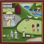 Rebecca Wood Designs Golfing at the Shore Needlepoint Canvas