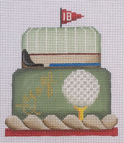 Rebecca Wood Designs Golfing Baby Cake Needlepoint Canvas