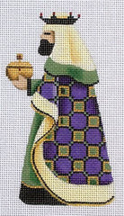 Rebecca Wood Designs Basket-Green Magi Needlepoint Canvas