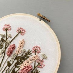 And Other Adventures Embroidery Co Meadow Embroidery Kit - Blush & Olive