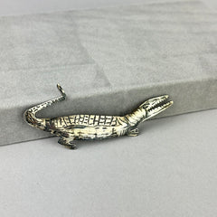 Vintage Sterling Silver Alligator Brooch