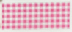 Kate Dickerson Needlepoint Collections Insert - Gingham - Pinks Needlepoint Canvas - 5.5 x 2