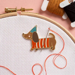 Caterpillar Cross Stitch Sausage Dog Dachshund Needle Minder