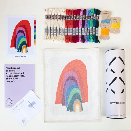 Unwind Studio From the Other Side Rainbow Needlepoint Kit
