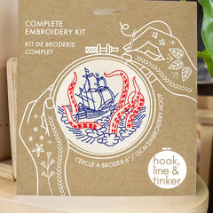 Hook Line and Tinker Kraken and Ship Embroidery Kit