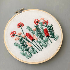 And Other Adventures Embroidery Co Meadow Embroidery Kit - Coral & Mint