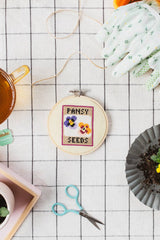Cotton Clara Beginner Pansy Seeds Cross Stitch Kit
