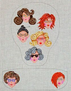 Patti Mann Women Oversize Eyeglass Case Needlepoint Canvas